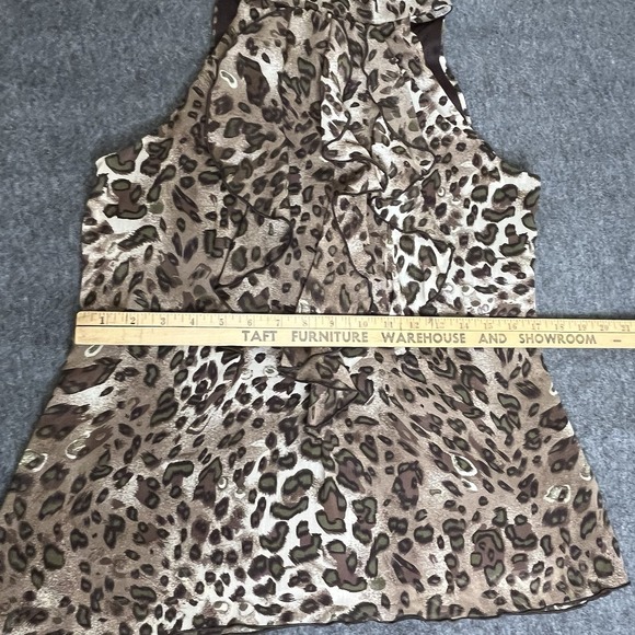 Vtg Y2K Ruffle Halter Top Sz X-Large Animal‎ Print Date Night Going Out Office - Picture 7 of 12